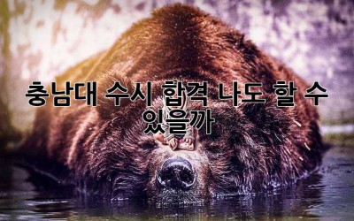 충남대 수시 합격, 나도 할 수 있을까? 🤔