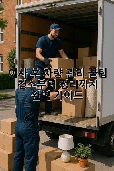 이사 후 차량 관리 꿀팁🍯: 청소부터 정리까지 완벽 가이드!