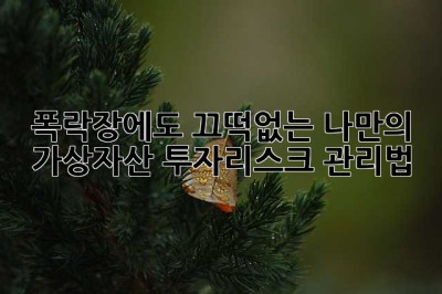 폭락장에도 끄떡없는 나만의 가상자산 투자리스크 관리법