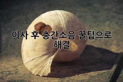 📢 이사 후 층간소음? 꿀팁으로 해결! 🤫