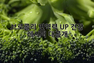 브로콜리 면역력 UP! 건강 레시피 대공개