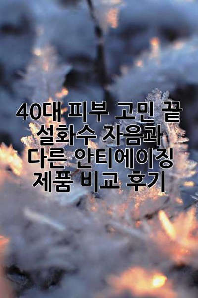 40대 피부 고민 끝! 설화수 자음과 다른 안티에이징 제품 비교 후기